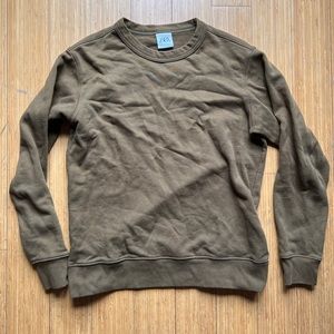 zara olive green crewneck pullover